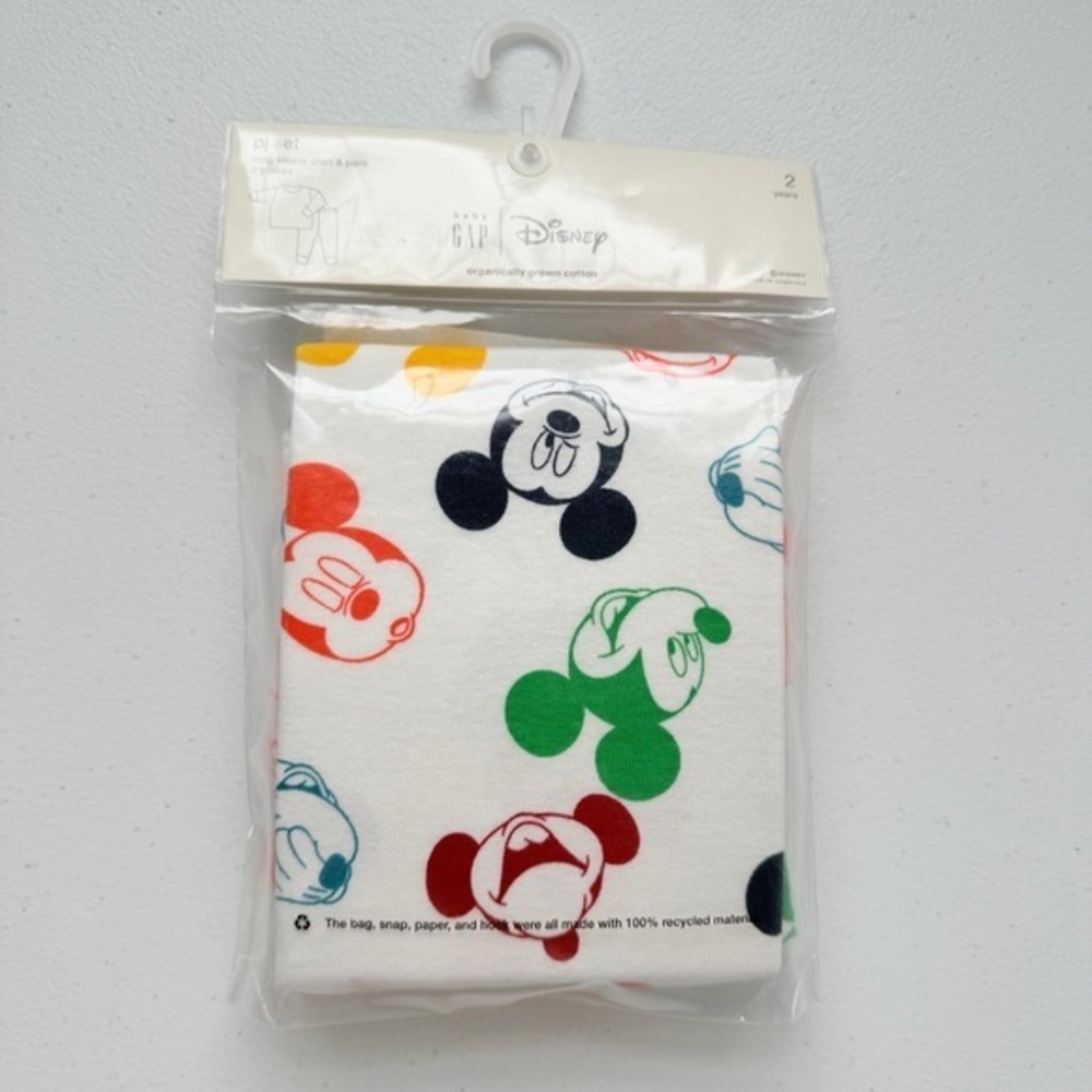Gap x Disney Colorful Rainbow Mickey Long Sleeve PJs Pajamas Organic Cotton 2Y - Picture 2 of 5